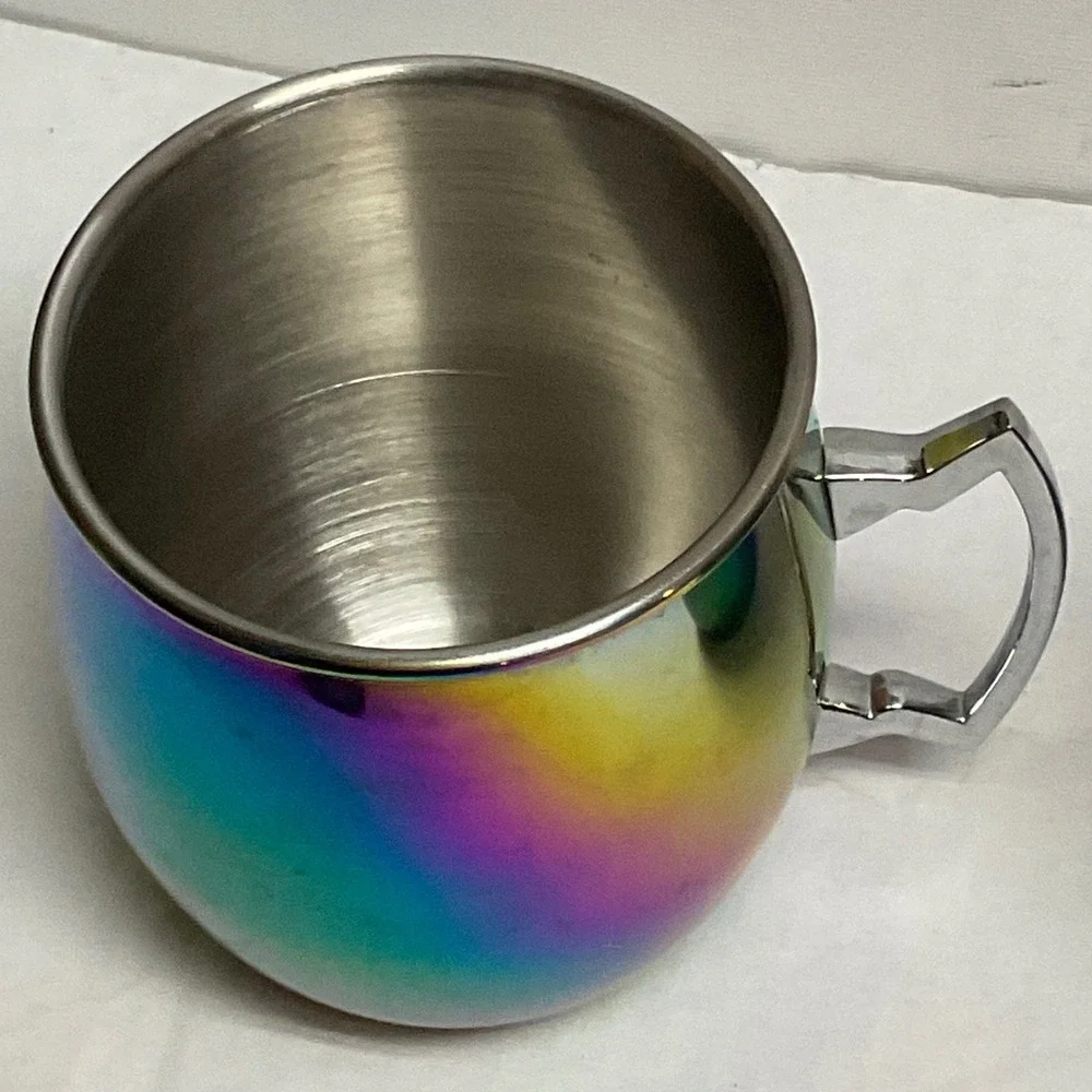Cambridge titanium set 2 20 ounce Moscow mule mugs rainbow metal 9283MCW
